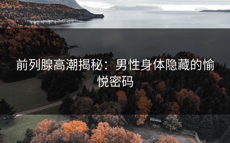 前列腺高潮揭秘：男性身体隐藏的愉悦密码